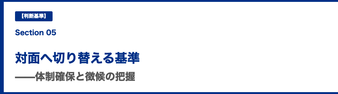 対面へ切り替える判断基準